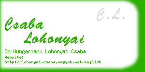 csaba lohonyai business card